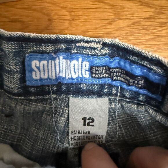 Vintage South‎ Pole Y2K Jeans Baggy Denim Embroidered Distressed Size 12 - Picture 3 of 5